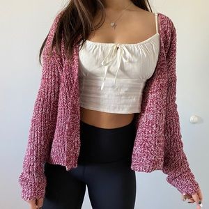 NWOT red knit cardigan